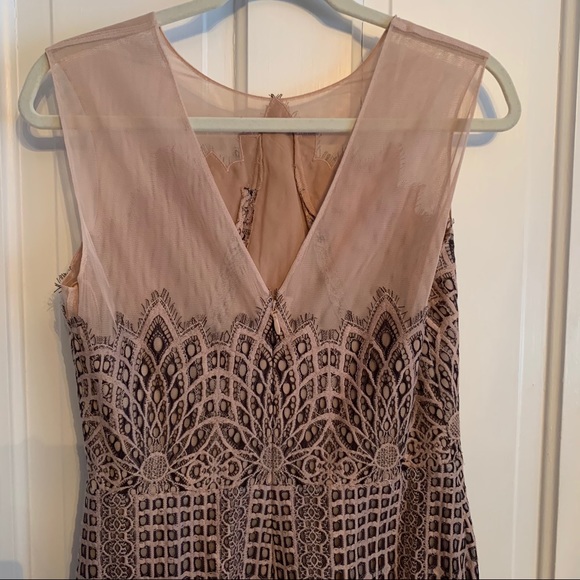 BCBG MaxAzria blush & black lace dress NEW nude - Picture 10 of 16